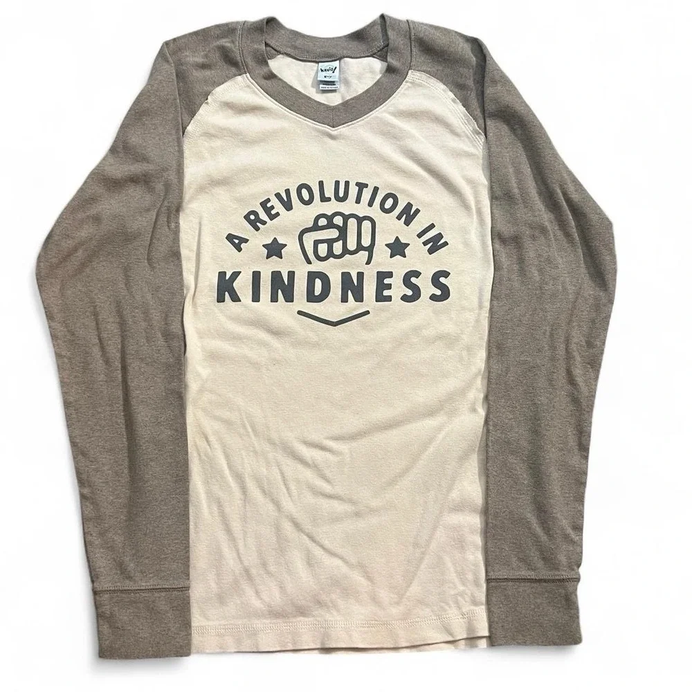 Kavio Guy A Revolution In Kindness Long Sleeve V-Neck Size Medium Skate Surf